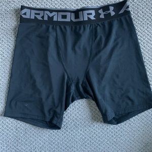 Under Armour Mid Compression Shorts In Black